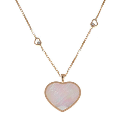 Chopard Happy Hearts mother-of-pearl, diamonds and gold necklace