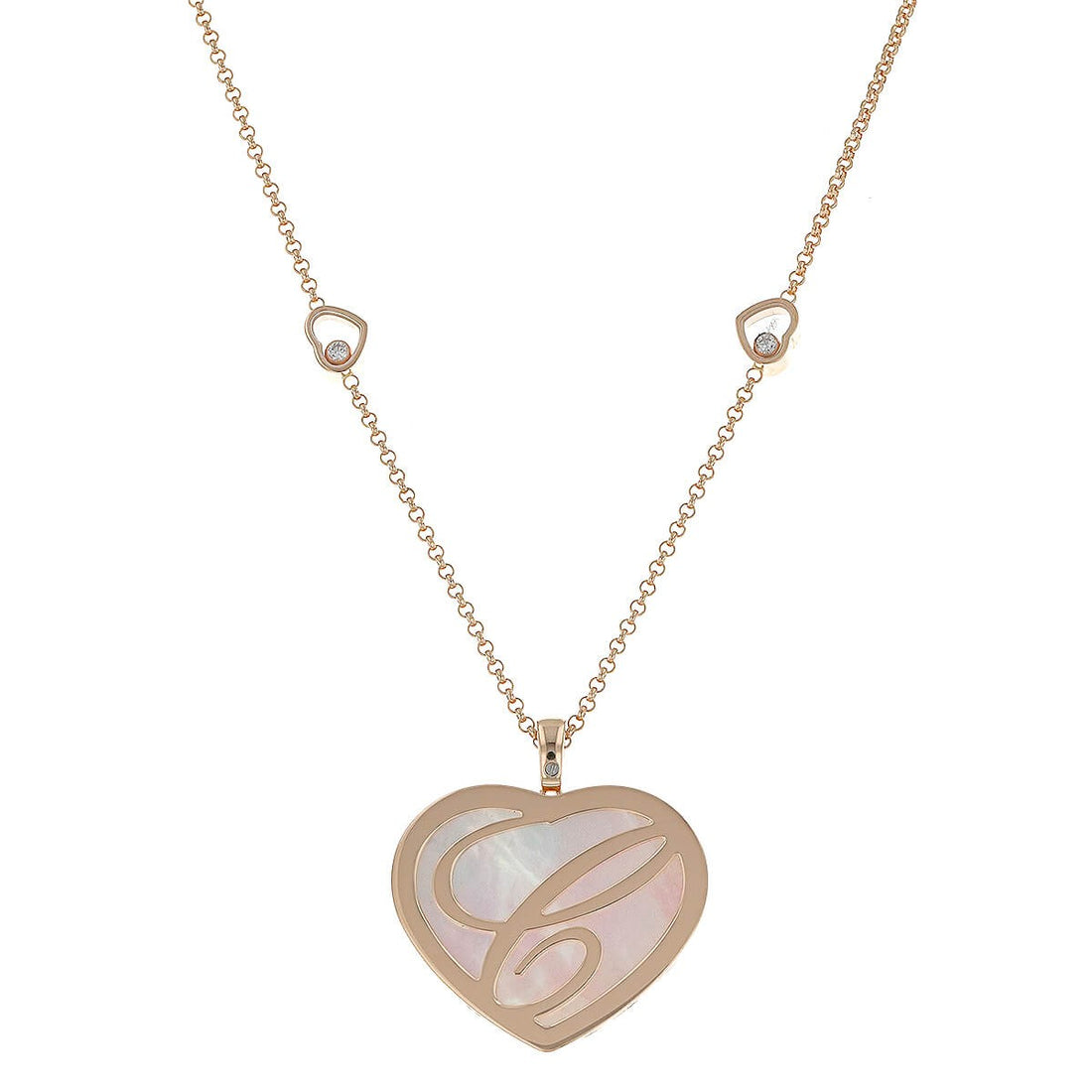 Chopard Happy Hearts mother-of-pearl, diamonds and gold necklace