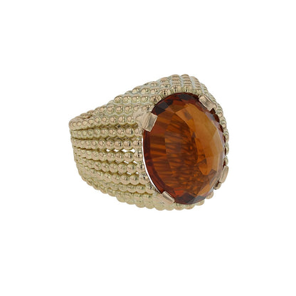 Citrine and gold ring