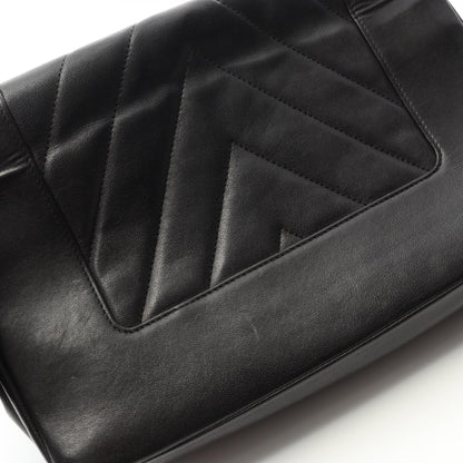 Chanel Black V Stitch Shoulder Bag Lambskin (sheep Leather)