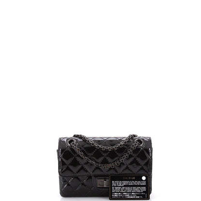 Chanel So Black Reissue 2.55 Flap Bag Quilted Patent Mini