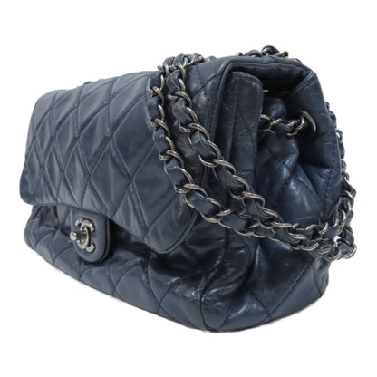 Chanel Blue Cowhide Leather Chain Shoulder Shoulder Back Bag Indigo S