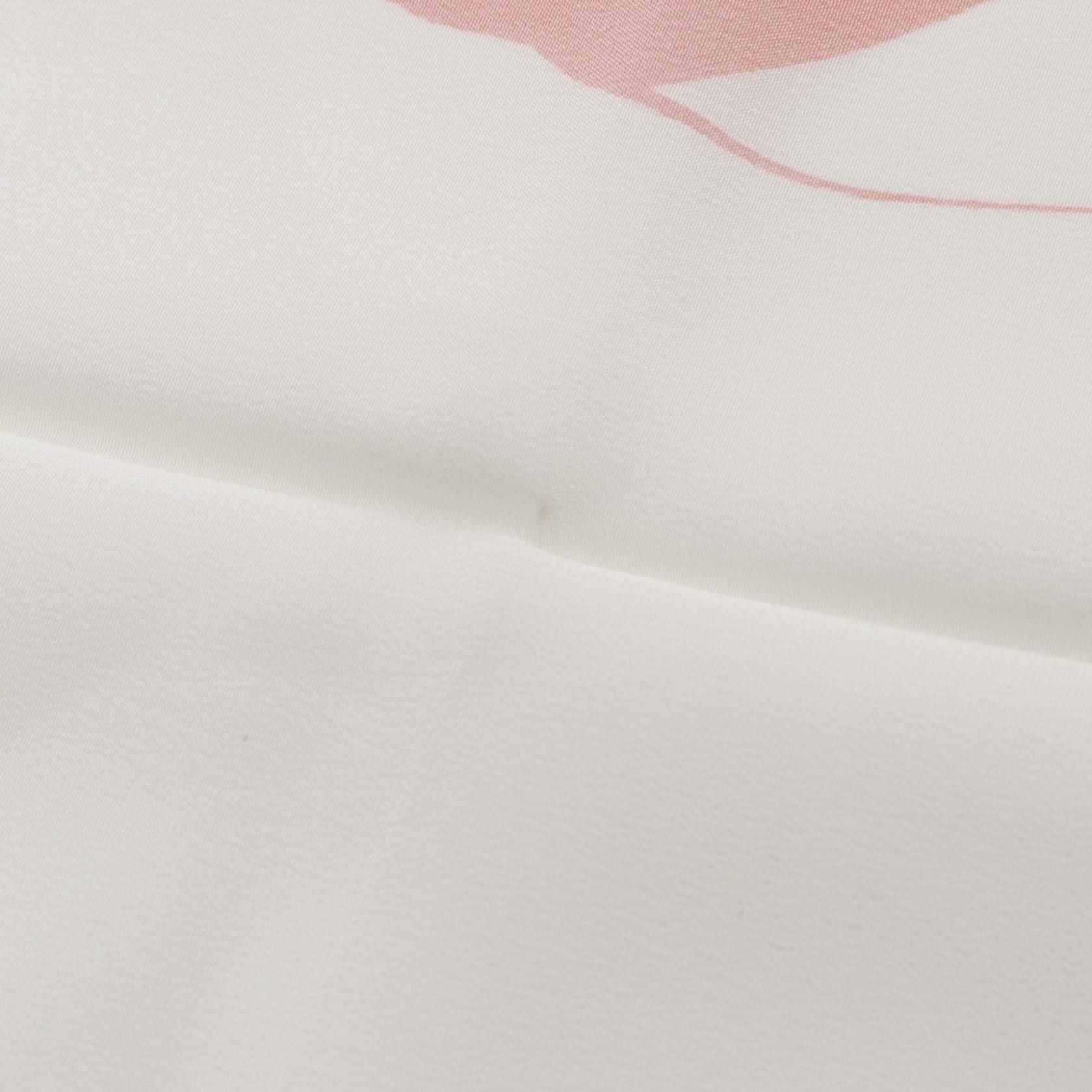Chanel White Pink Scarf Silk