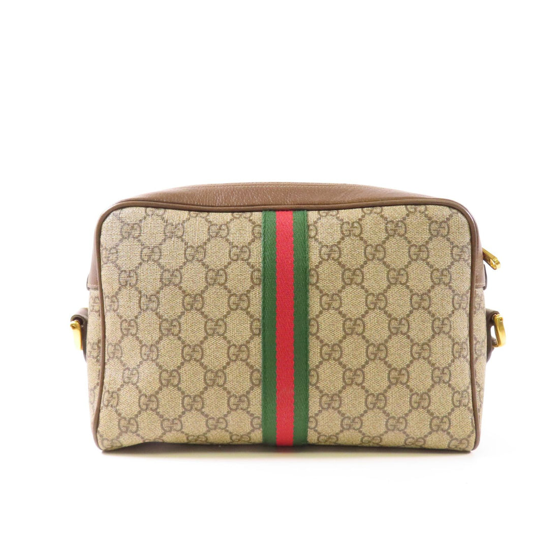 Gucci Painted Canvas Ophidia Crossbody Bag Golden Shoulder Bag Brown Beige/brown Pvc Coated Canvas 5170