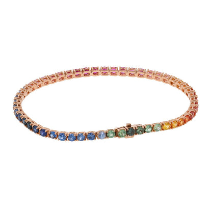 Colored sapphires and gold bracelet