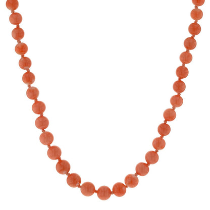 Coral, gold and diamonds necklace