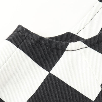 Louis Vuitton Damier Denim Chain Strap Dress Black White Dress Rw 251ww Nvu Fsdr 10