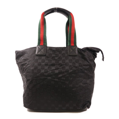 Gucci GG Monogram Web Handle Bucket Tote Black