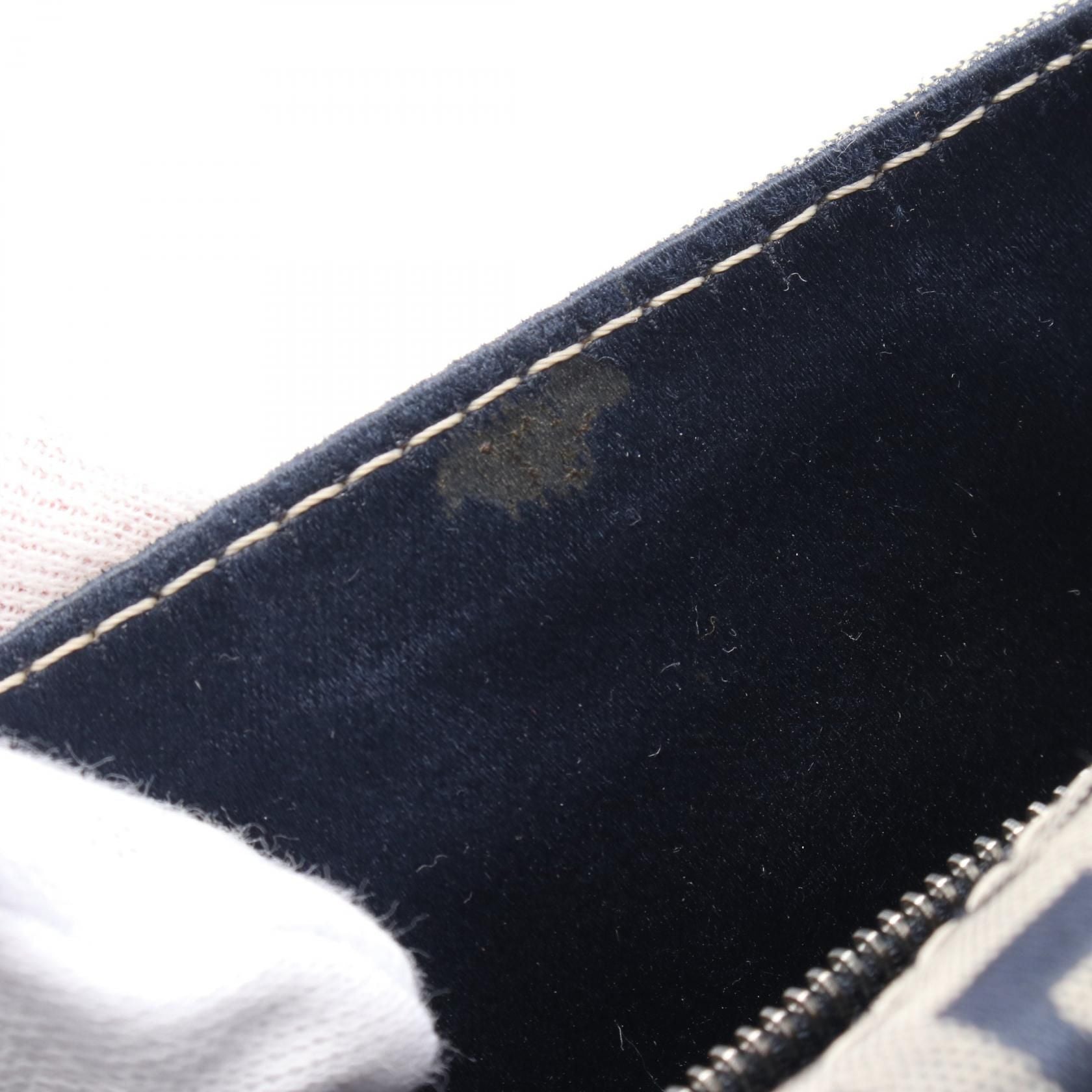 Fendi Zucchino Handbag Navy Gray Canvas 16464