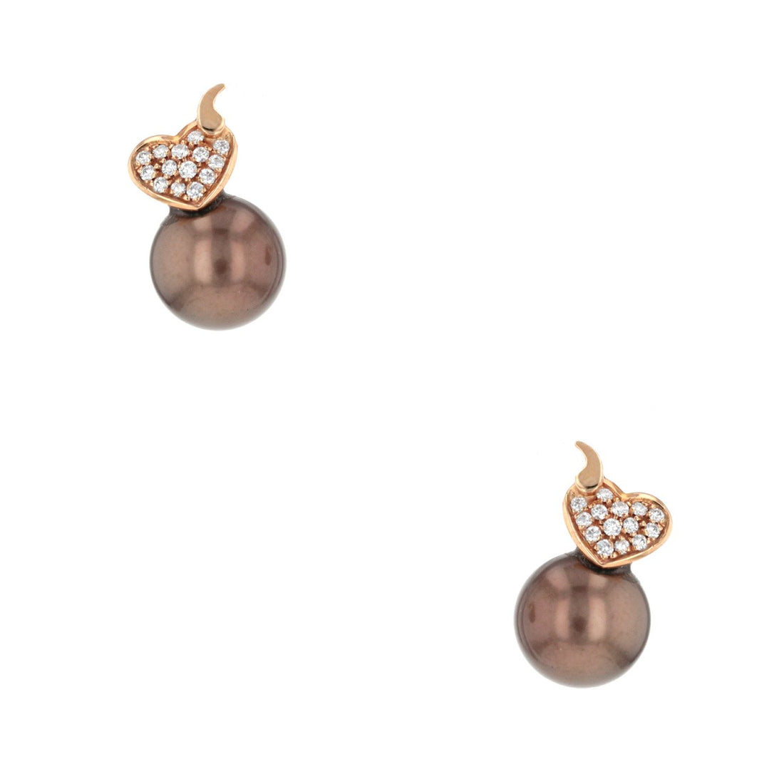 Cultured pearls, diamonds and gold earrings.