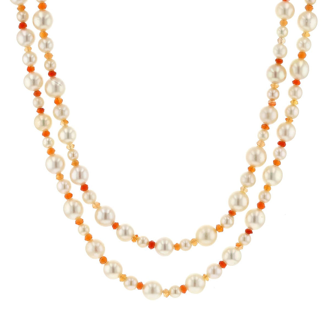 Cultured pearls, diamonds and gold necklace