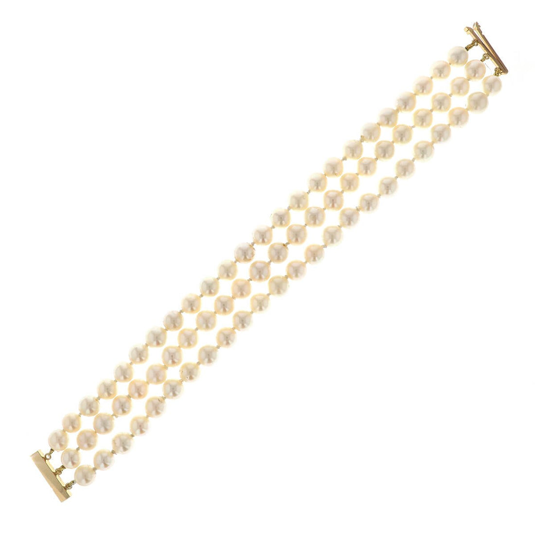 Cultured Pearls and gold bracelet