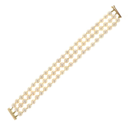 Cultured Pearls and gold bracelet