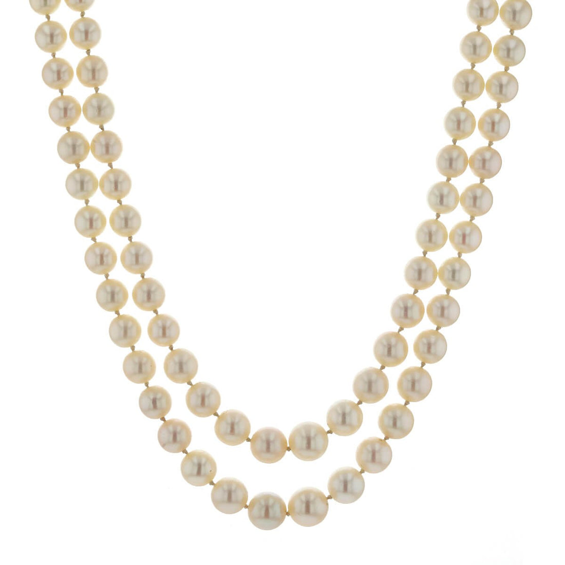Cultured pearls and gold necklace