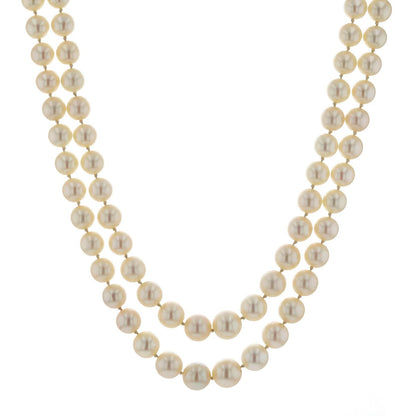Cultured pearls and gold necklace