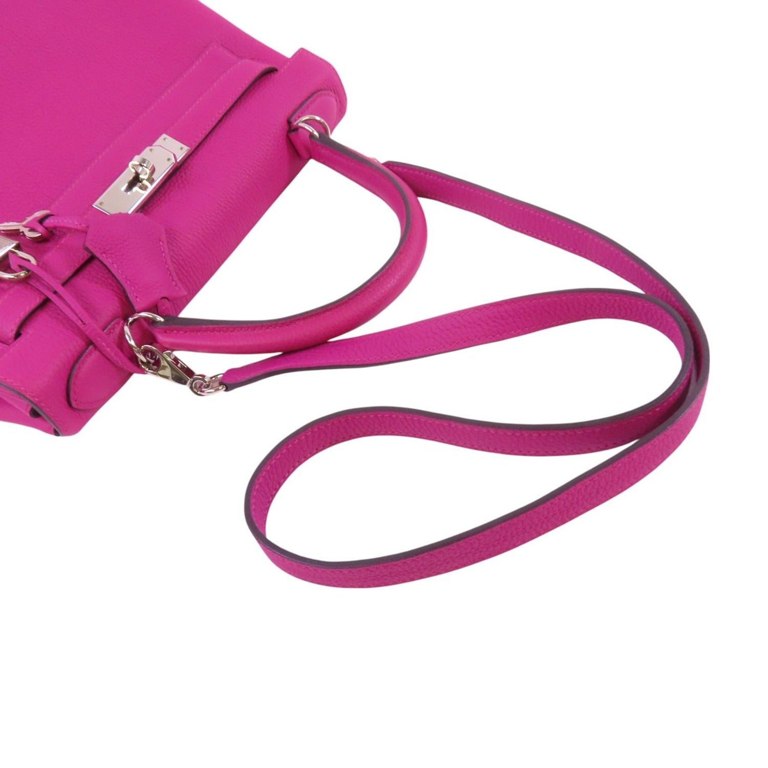 Hermes Leather Kelly 28 Silver Hand-turned Shoulder Back Bag Double Bag 2way Shoulder Bag Rose Purple Purple Togo
