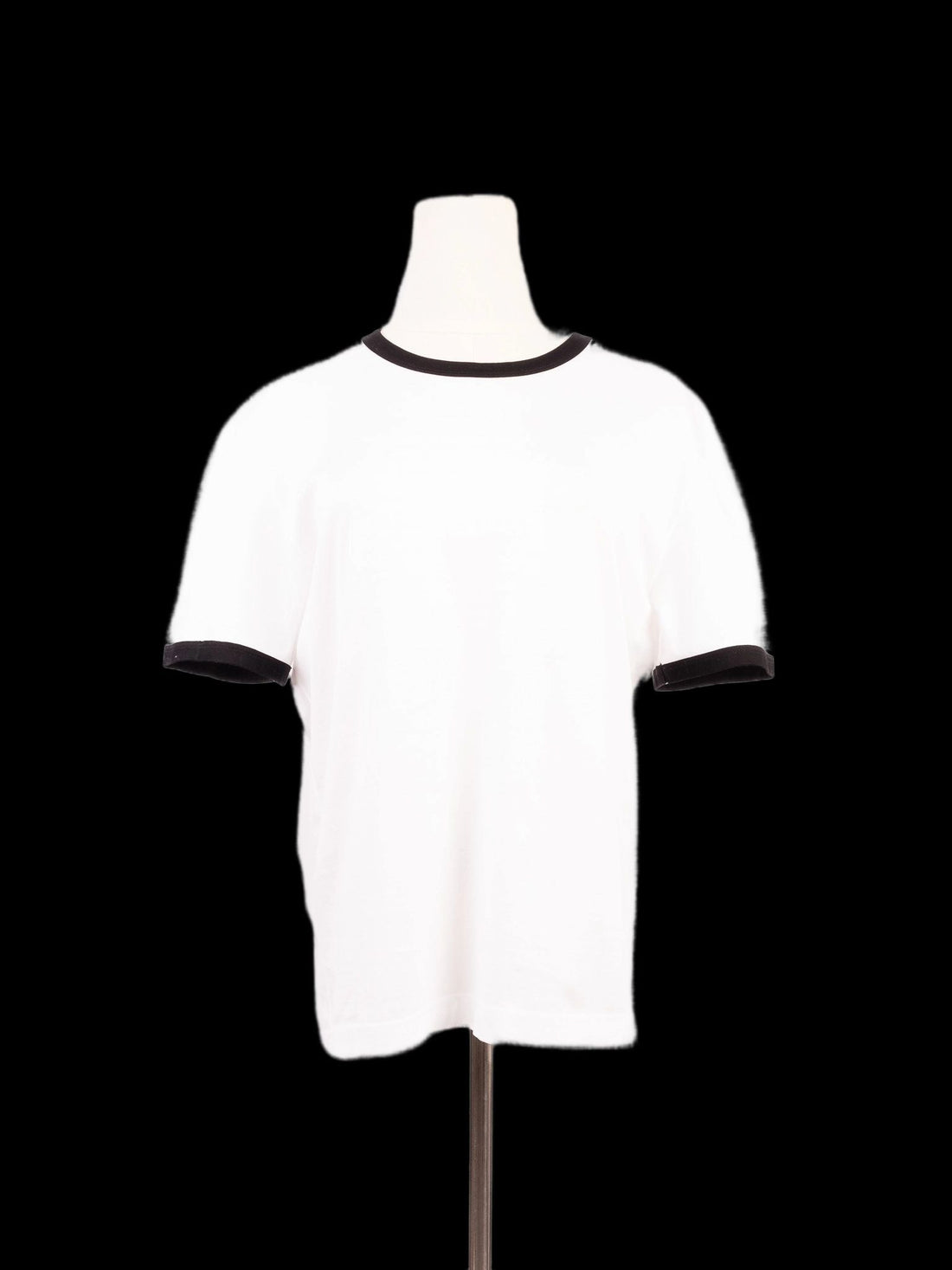 Excellent Dolce Gabbana White T-Shirt with Black Trim Size N/A