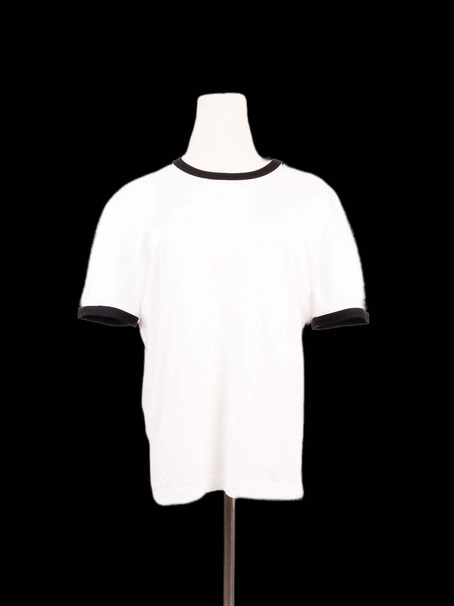 Excellent Dolce Gabbana White T-Shirt with Black Trim Size N/A