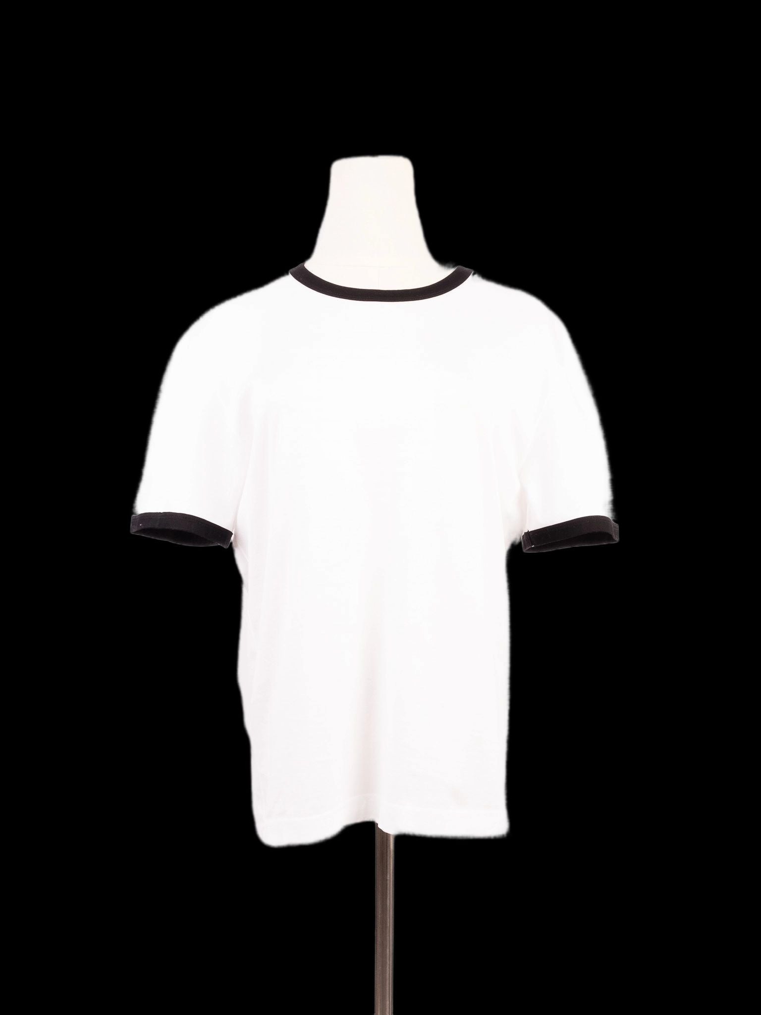 Excellent Dolce Gabbana White T-Shirt with Black Trim Size N/A