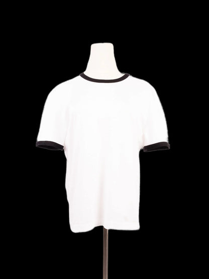 Excellent Dolce Gabbana White T-Shirt with Black Trim Size N/A