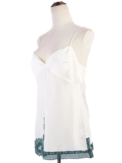 Excellent Ermanno Scervino White Silk Camisole with Lace Detail