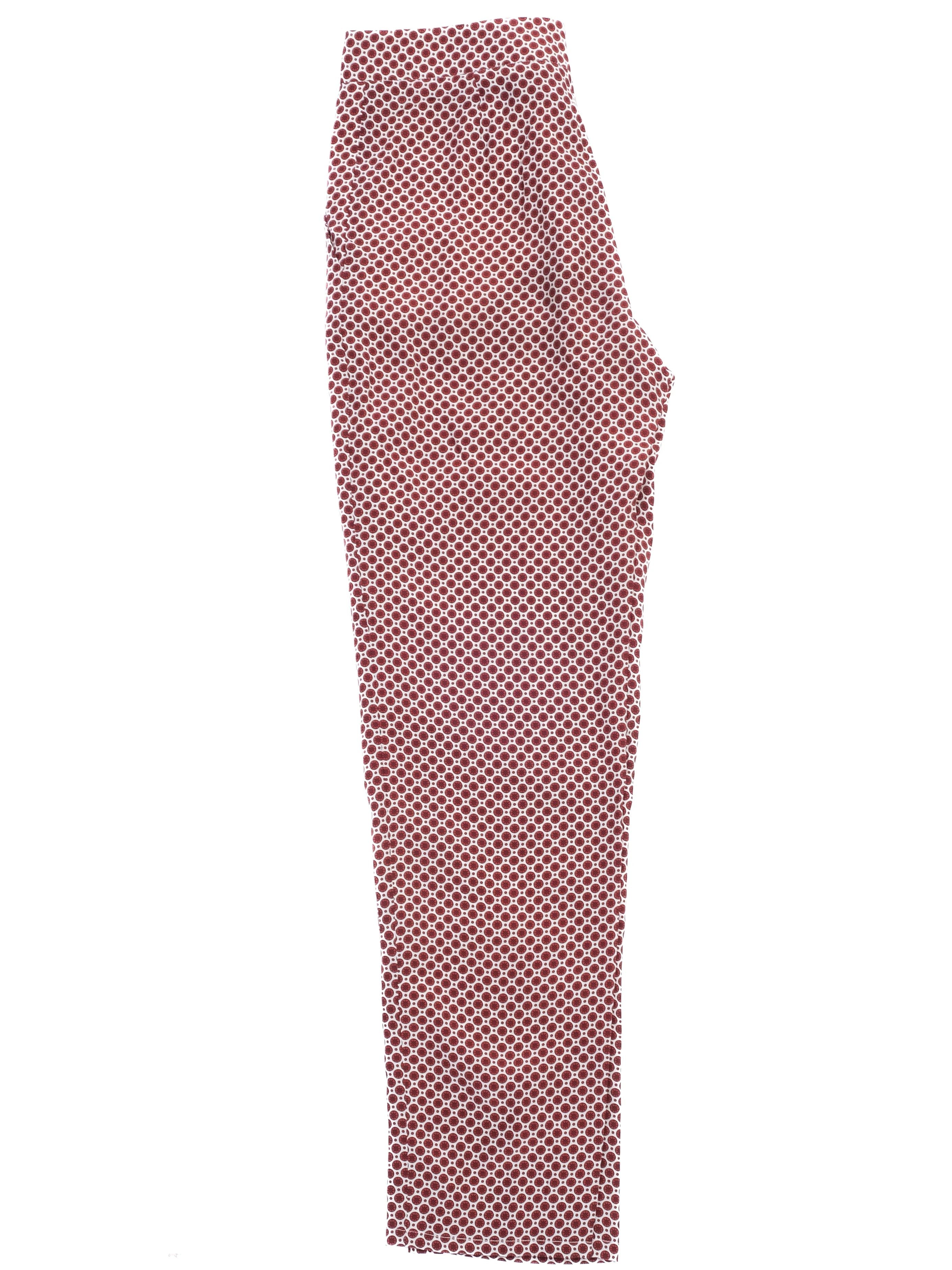 Excellent Stella McCartney Silk XS Pants Red White Pattern