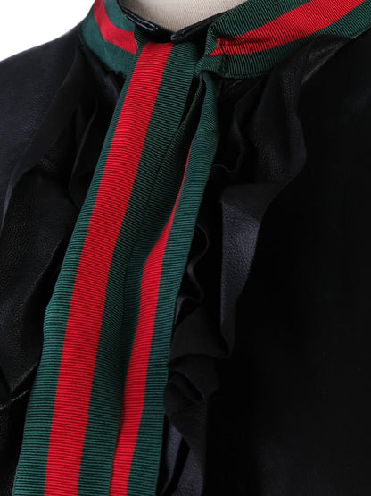 Gucci WomenÕs Black Wool Jacket XXS with Red and Green Accents