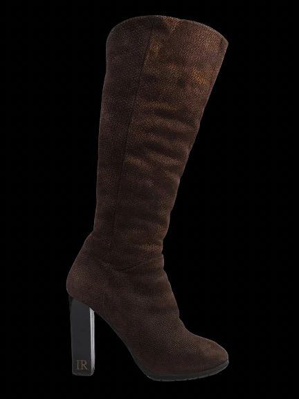 Excellent Renzoni Orange Leather Knee-High Boots Size 38