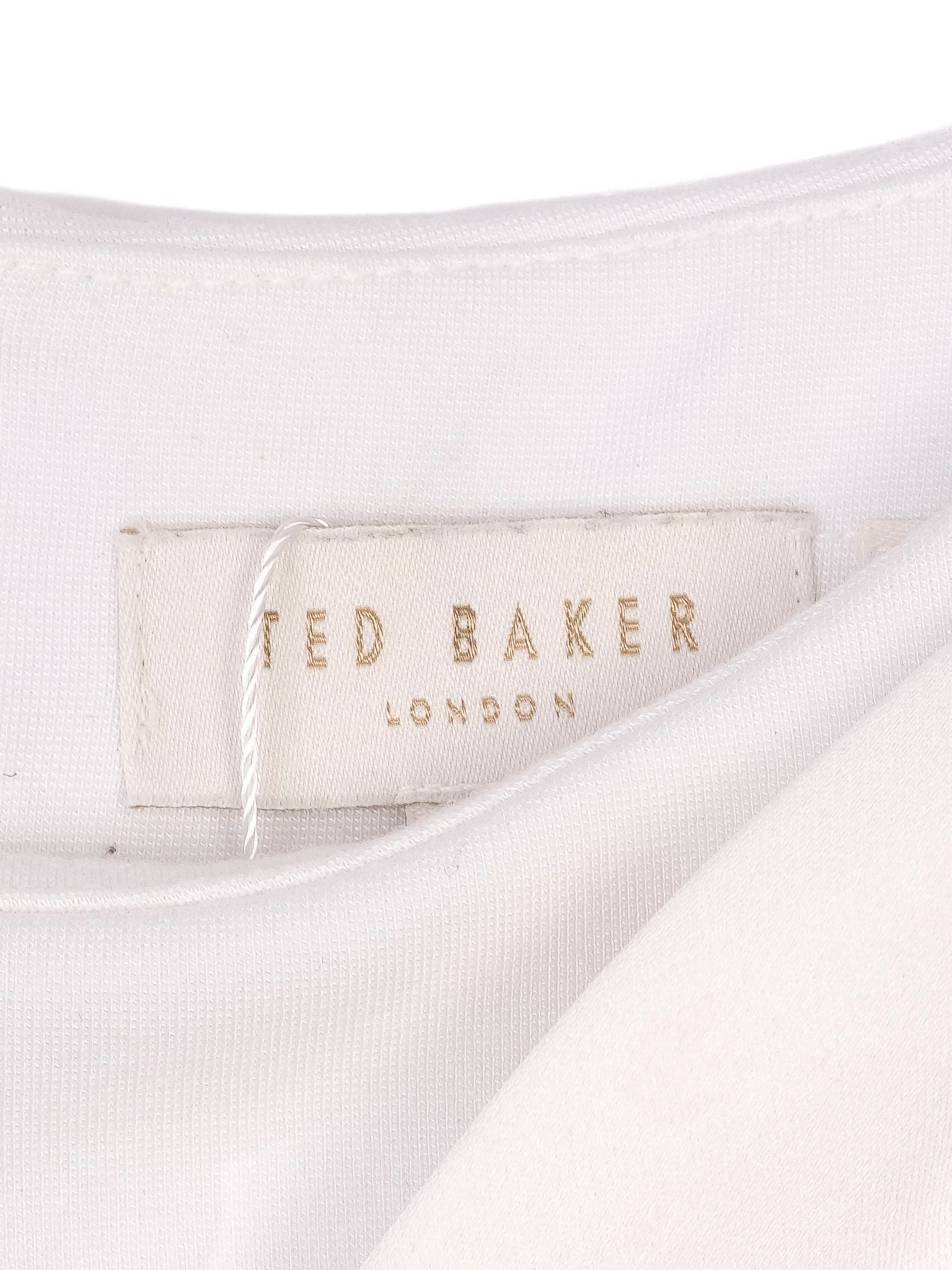 Excellent Ted Baker White Bow Detail Top XXS Viscose Women