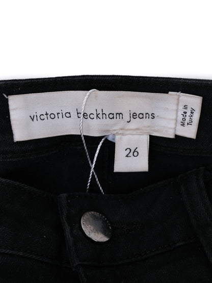 Excellent Victoria Beckham Black Flared Jeans Size S 26