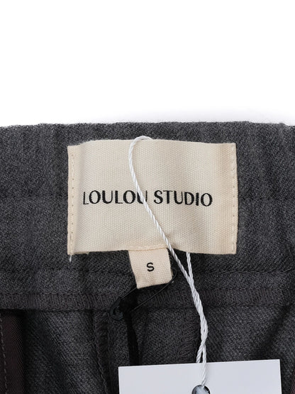 NEW Loulou Studio Gray Wool Trousers Wide Leg Size S