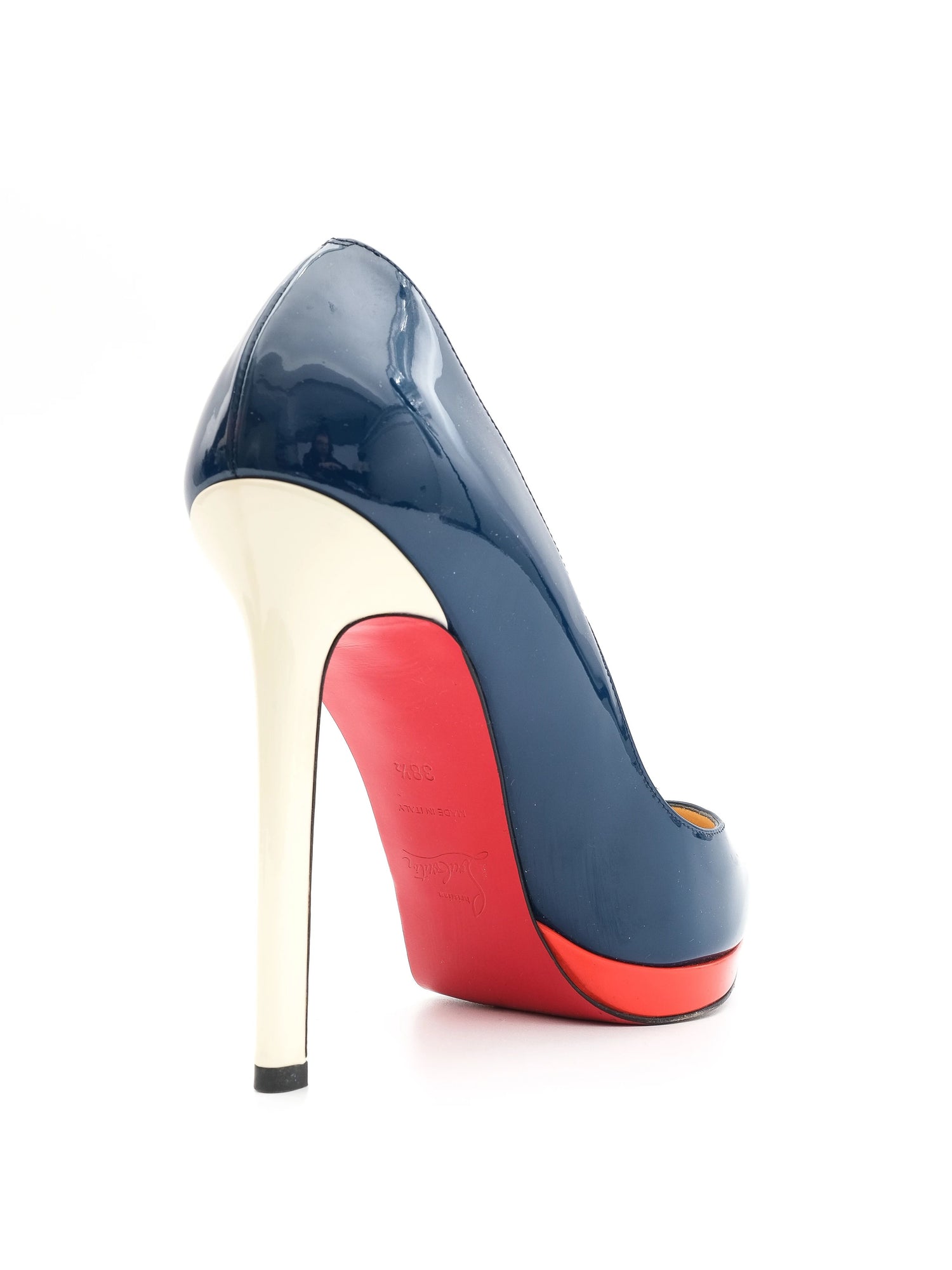 Christian Louboutin Blue Leather High-Heeled Shoes Excellent Condition
