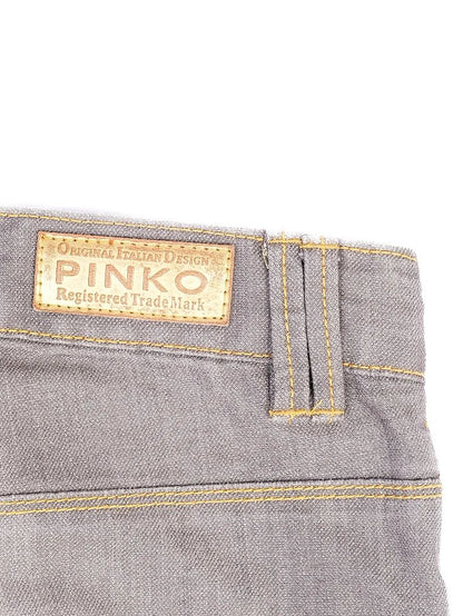 Excellent Pinko Gray Cotton Jeans Size S with Unique Pocket Design