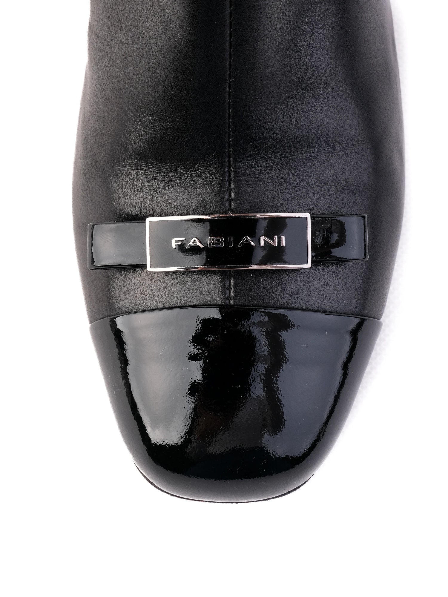 Excellent Giovanni Fabiani Black Leather Knee-High Boots with Block Heel