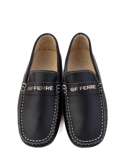 Excellent Gianfranco Ferr� Black Leather Loafers for Kids Size 31