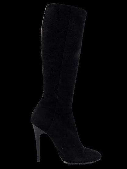 Excellent Jimmy Choo Black Genuine Suede High-Heeled Boots Size 37.5