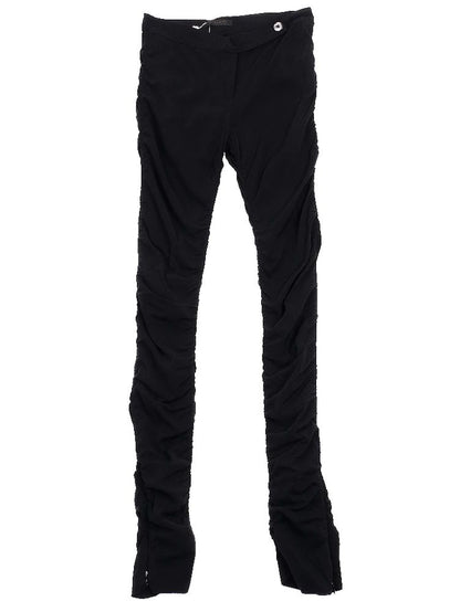 Excellent Pinko Black Ruched Pants Size XS Polyester Women&
