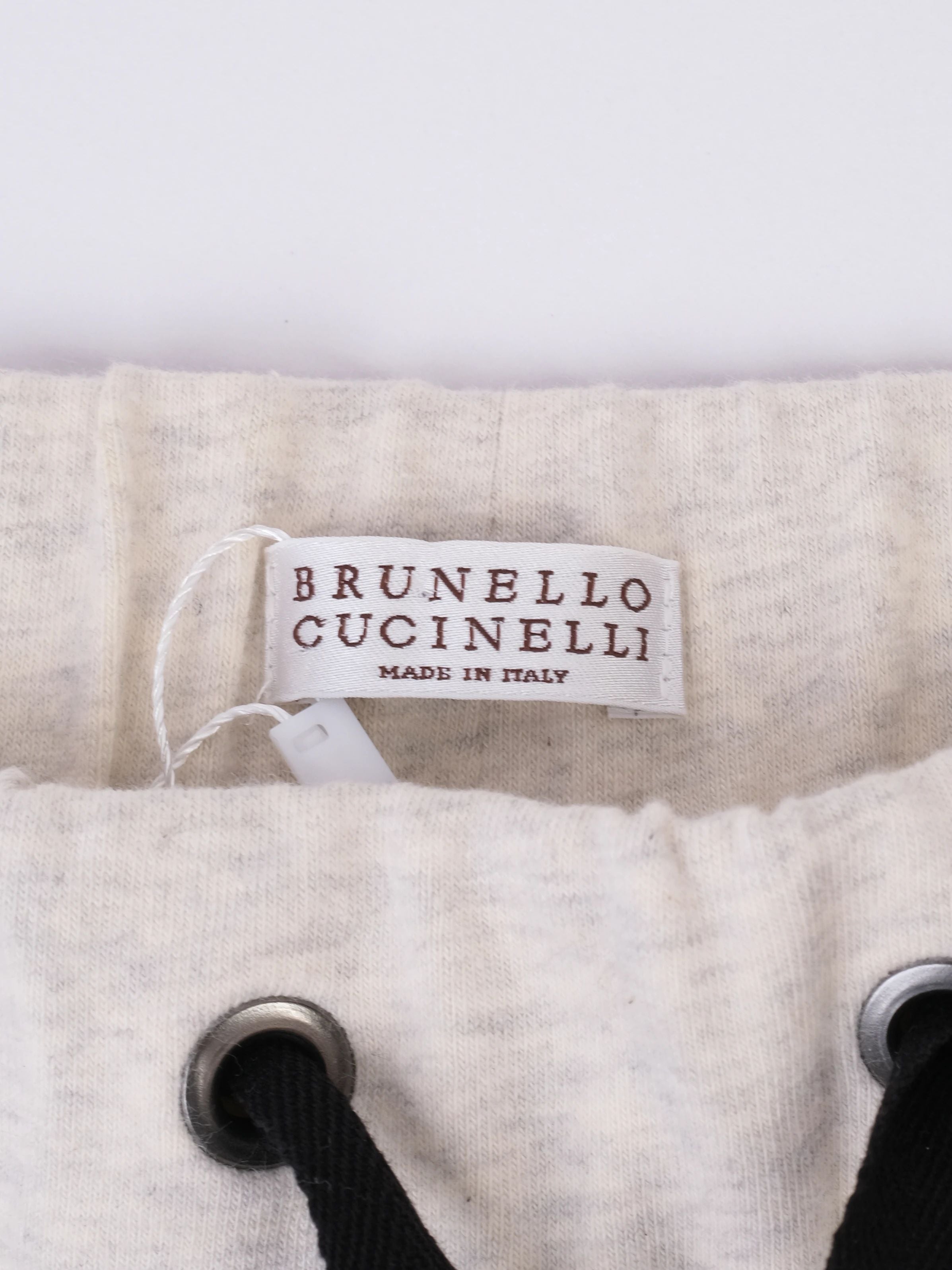 Excellent Brunello Cucinelli White Jogger Pants Size S Made in Italy