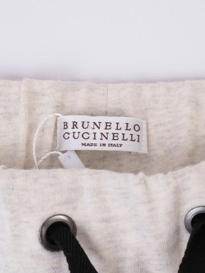 Excellent Brunello Cucinelli White Jogger Pants Size S Made in Italy