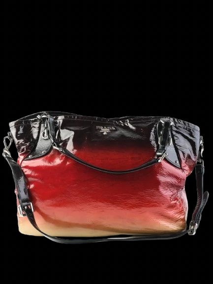 Excellent Prada Handbag Leather Combined Color with Detachable Strap