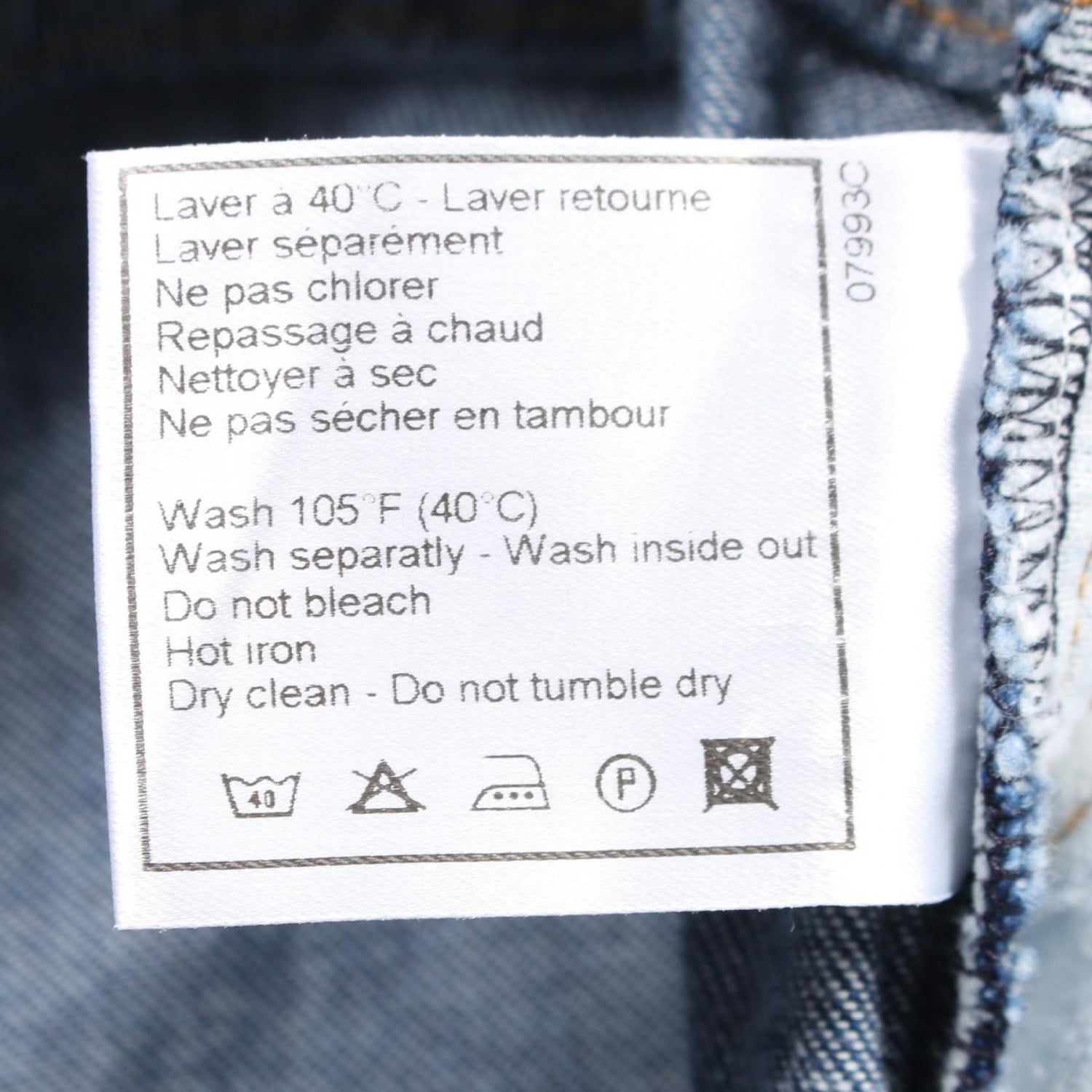 Chanel Blue Coco Mark Button Denim Pants Cotton P 12507v 07228