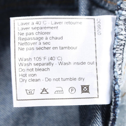 Chanel Blue Coco Mark Button Denim Pants Cotton P 12507v 07228