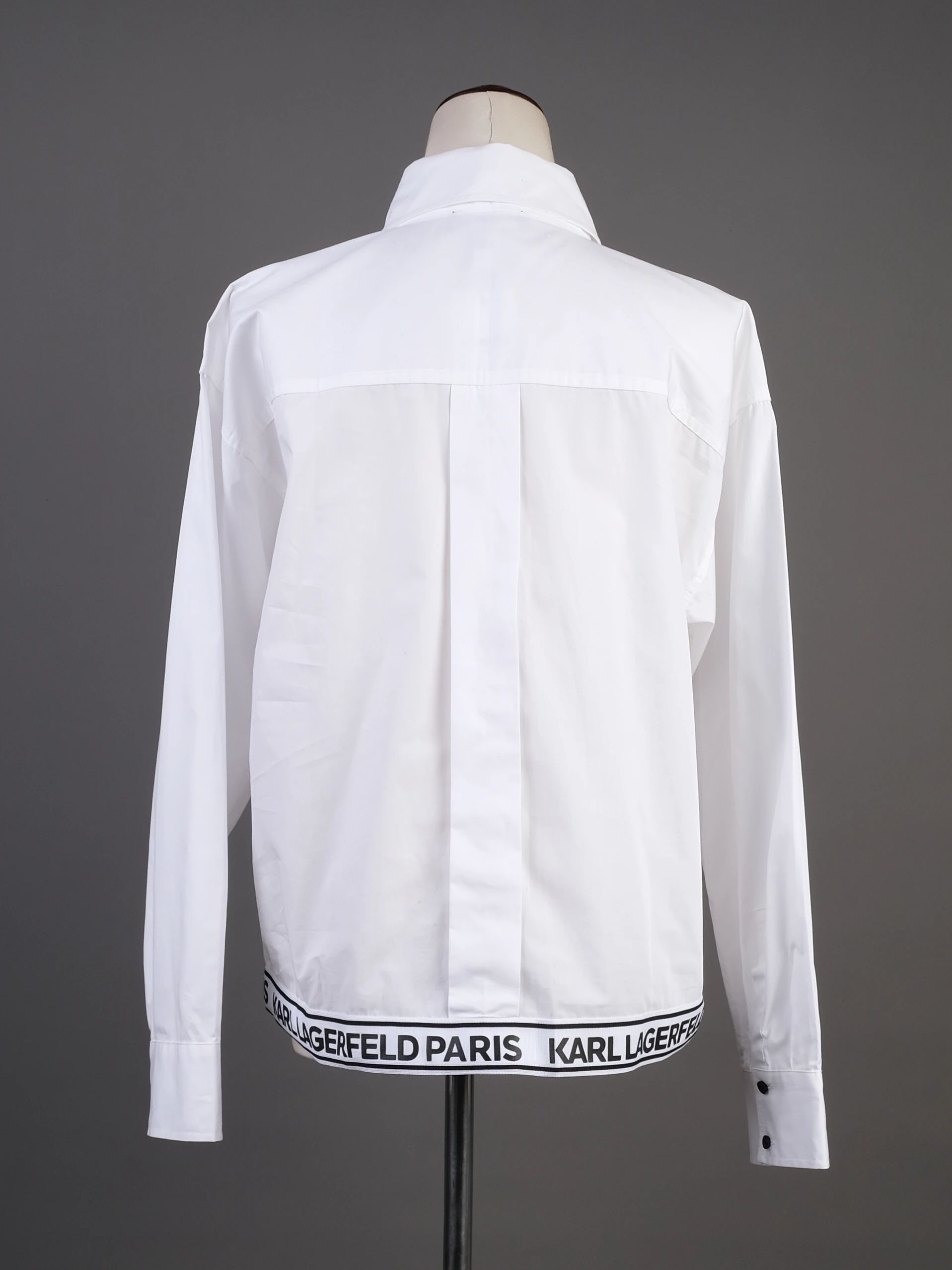 Excellent Karl Lagerfeld White Cotton Button-Up Shirt Size S
