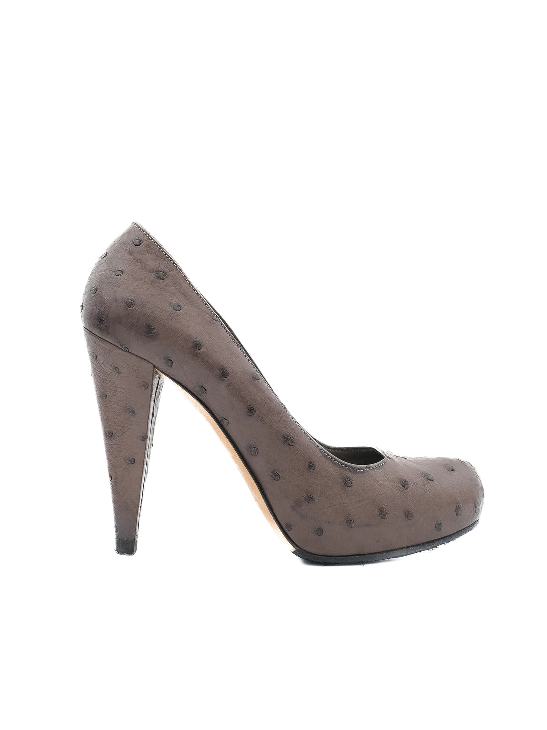 Excellent Bally Gray Leather High-Heeled Shoes Size 37