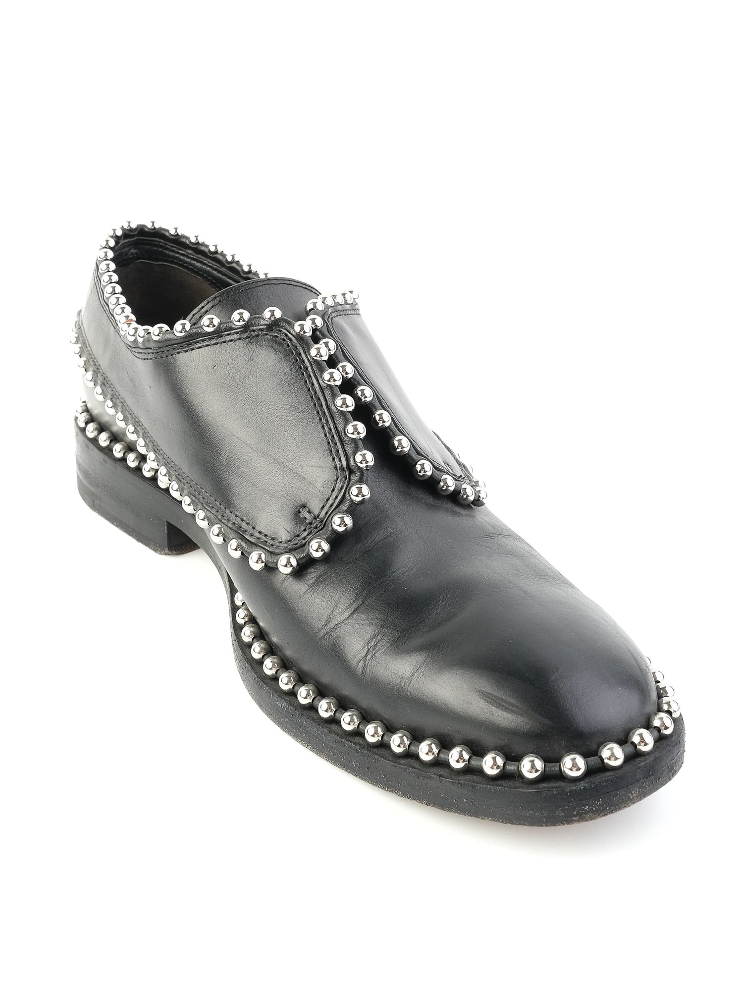 Excellent Alexander Wang Black Leather Shoes Size 39 with Silver Studs