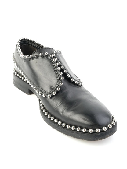 Excellent Alexander Wang Black Leather Shoes Size 39 with Silver Studs
