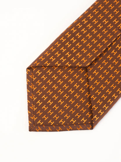 Perfect Hermes Silk Tie Combined Color with Orange Box