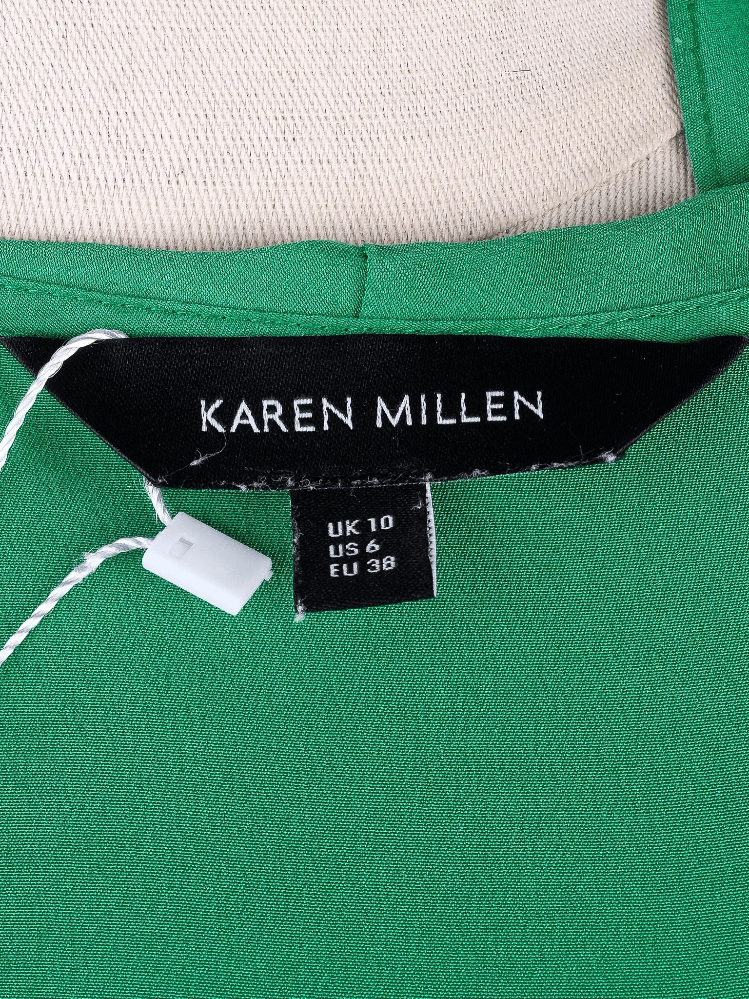 Average Condition Karen Millen Green Silk Wrap Dress Size M