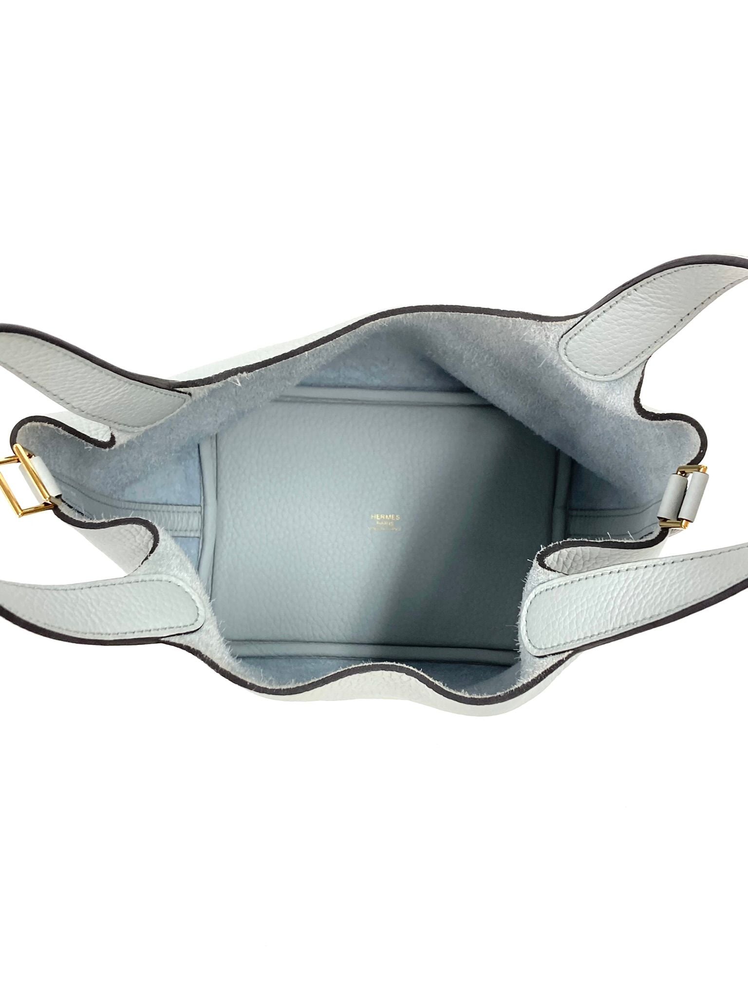 Hermes Lightblue Picotin PM,Taurillon Clemence GHW  B Stamp