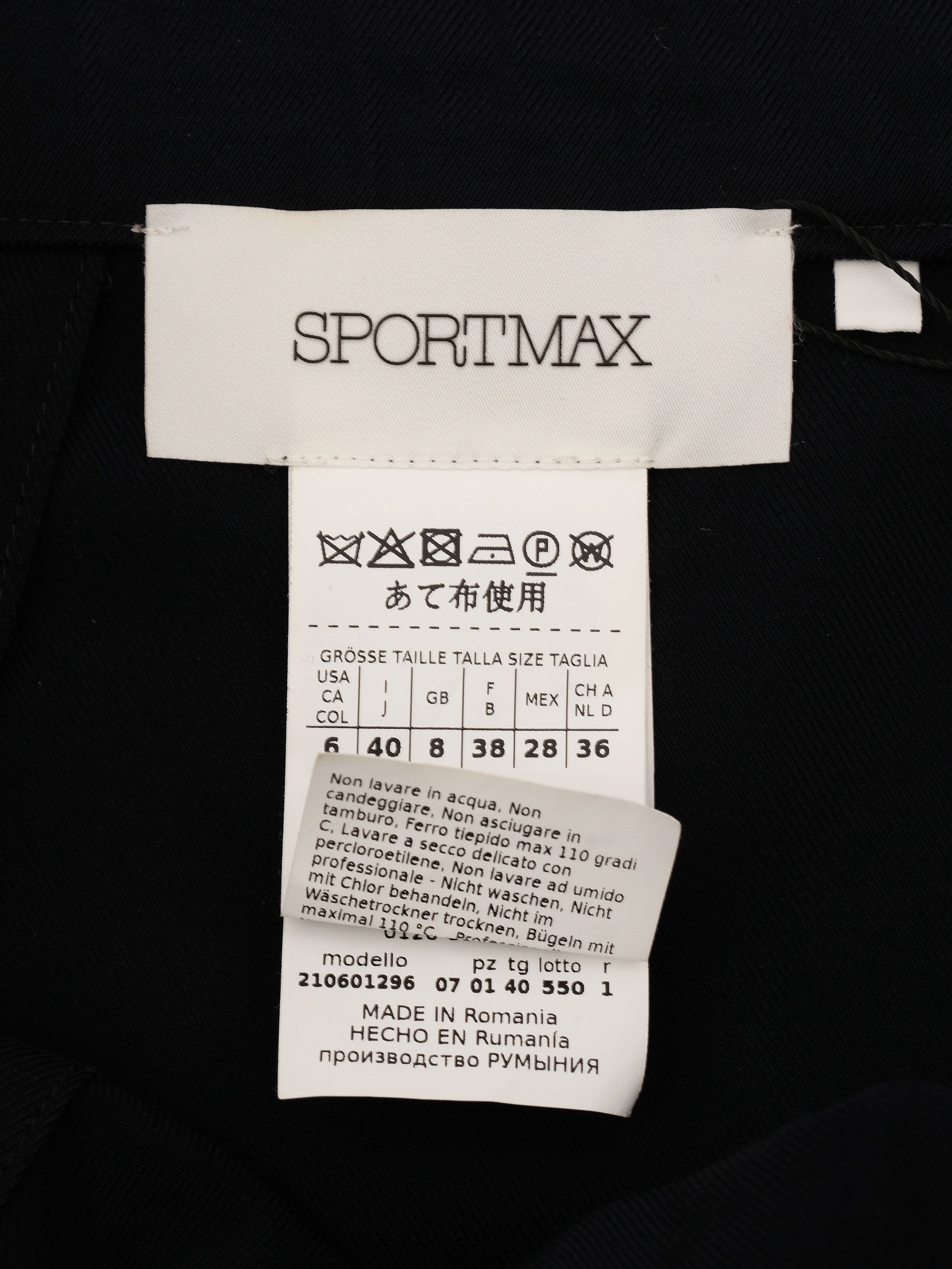 Sportmax Black Pleated Wool Skirt Excellent Condition Size N/A